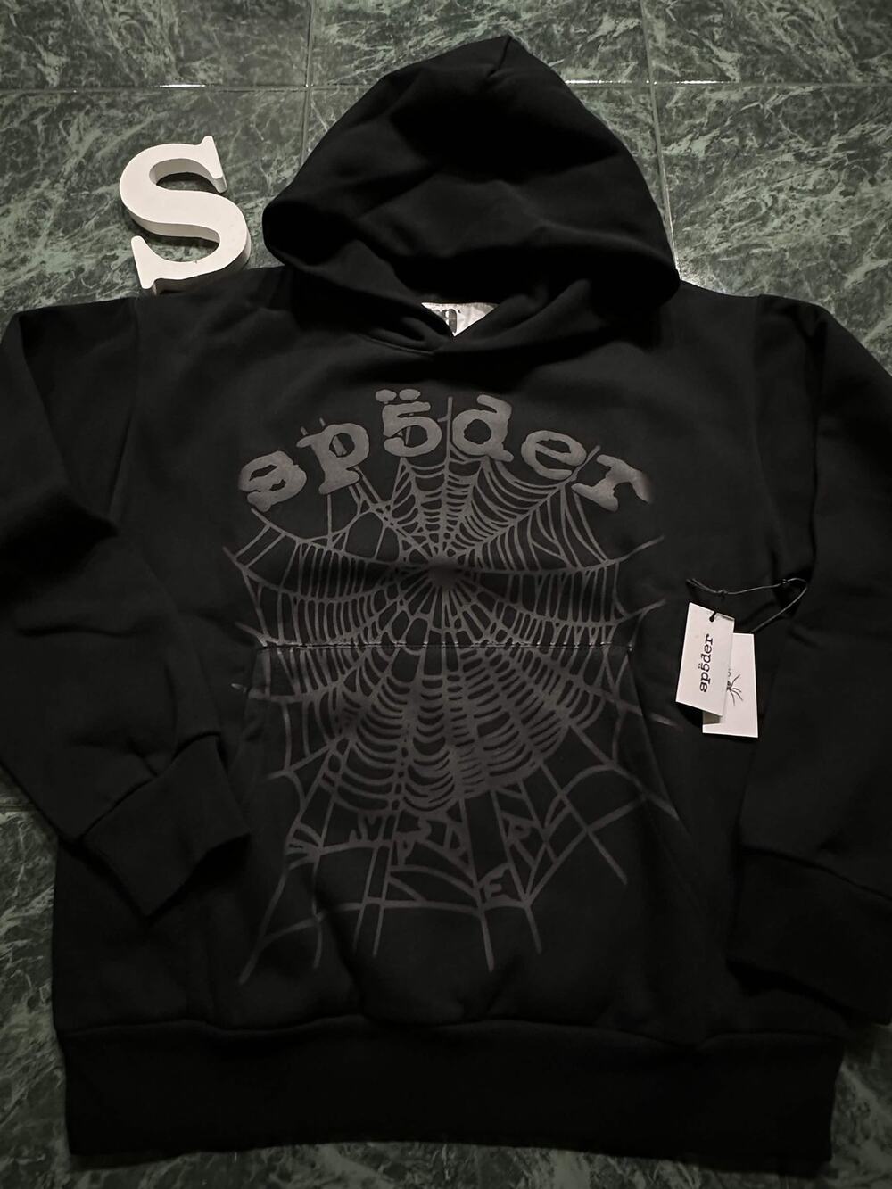 Sp5der Black Web Hoodie New With Tags